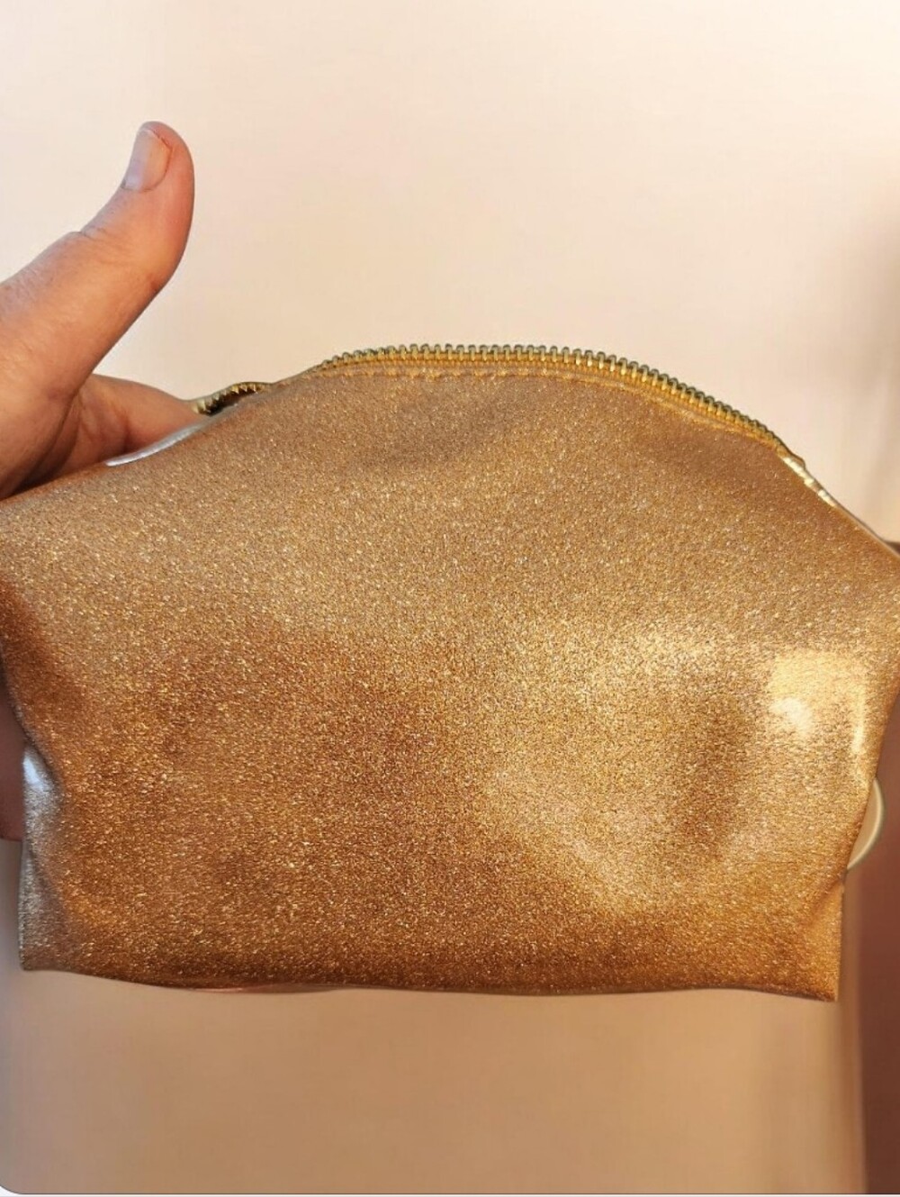 Gold Glitter Cosmetic Pouch -